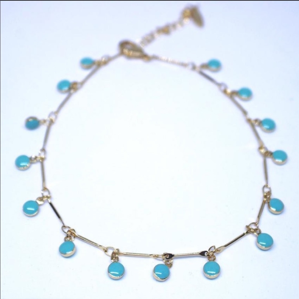 Blue and Gold Anklet